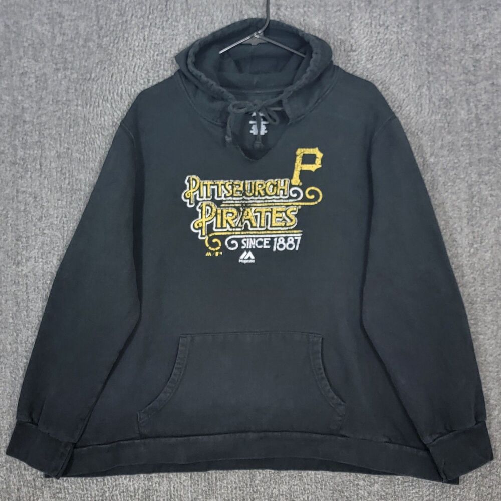Pittsburgh Pirates Hoodie Womens 2X Black MLB Baseball Majestic Pullover